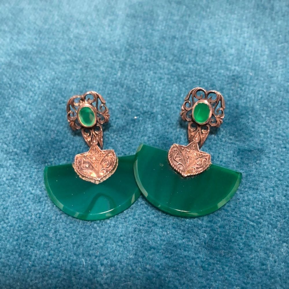 Earrings - Green Onyx (Natural)